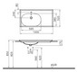 VitrA Bad Möbelwaschtisch Equal asymmetrisch 100x52cm, 1 Hahnloch mittig Becken, Becken links, Ablage rechts, weiß hochglanz VC
