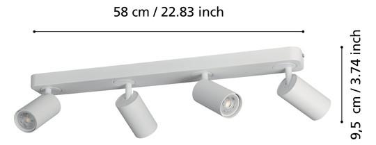 EGLO Balkenspot/4 GU10 Weiss      900339 