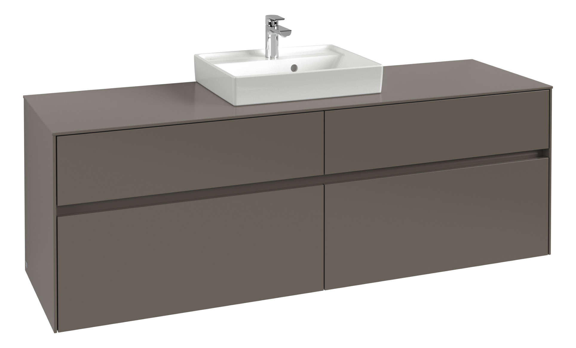 V&B Waschtischunterschrank Collaro 160x54,8x50cm, Waschtisch mittig, white wood