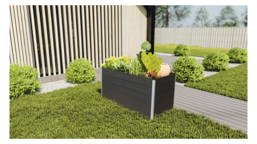 Bild ERNA WPC-Hochbeet 150x70x75cm, ca. 780L inkl. Montagematerial, ANTHRAZIT Kartonv - n.a.-2