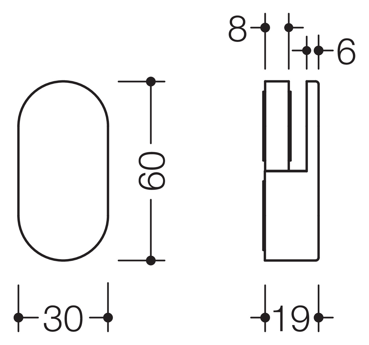 HEWI Spiegelhalter 477 30x60x18mm, flach, 2 Stück, rubinrot