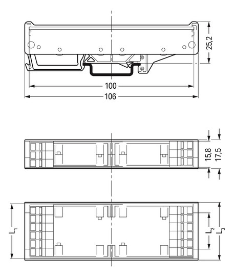 Elektronik-Leergehäuse Serie 288 IP20 14,9x1000x1000mm Kst unbeh RAL7042