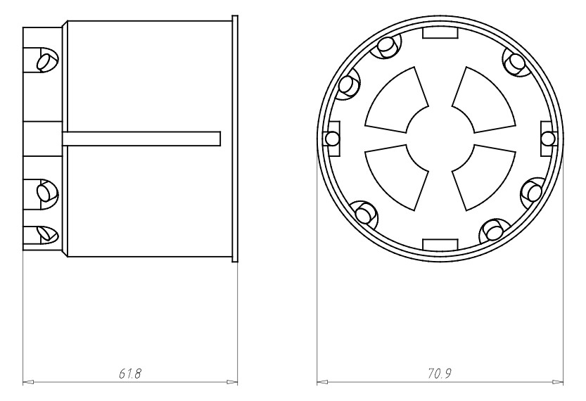 BSdose E90 HW Ø68x62mm Kst IP00 rnd Brandschutzdose Ger/VerbDose/kast