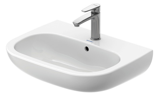 Duravit Waschtisch D-Code 60 x 46 cm, mit Hahnloch, Überlauf, Hahnlochbank, weiß