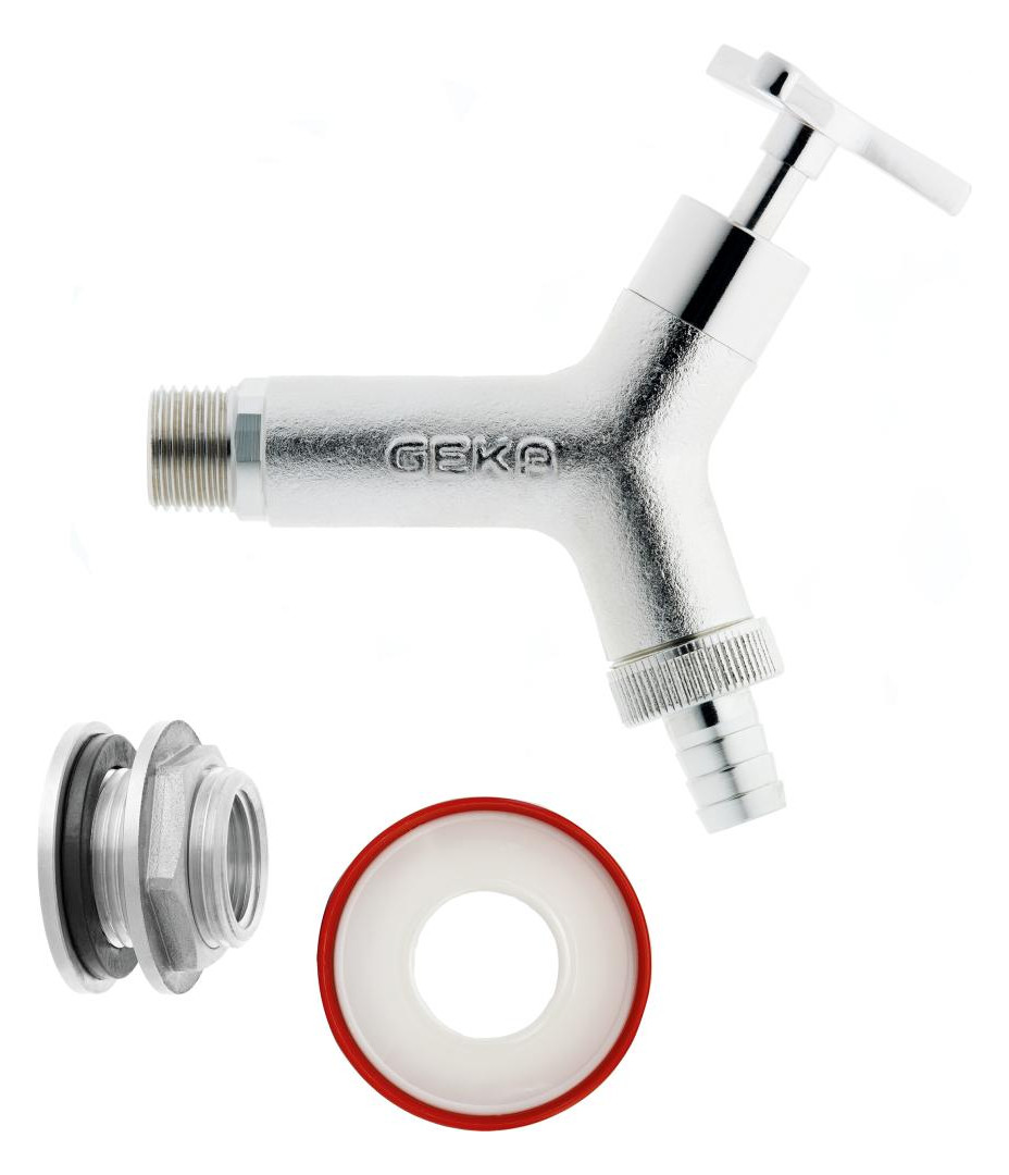 Bild Regentonnen Set Design AG G3/4 Ms Cr mit Tülle 3/4"", Karte, Stripe GEKA plus-0