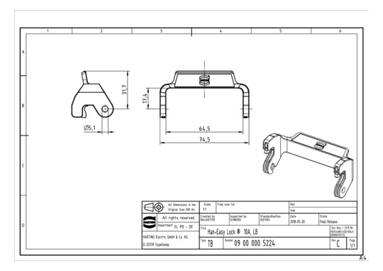 HART Kunststoffbügel Han 10A 09000005224 