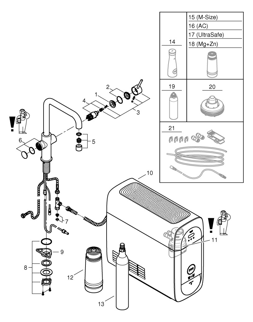 GROHE Spültisch-Einhebelmischer Blue Home U-Auslauf, Starter Kit, Chrom