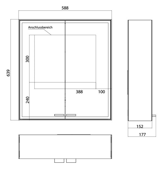 EMCO Aufputz-Lichtspiegelschrank prestige 2 588x639mm, aluminium, mit lightsystem