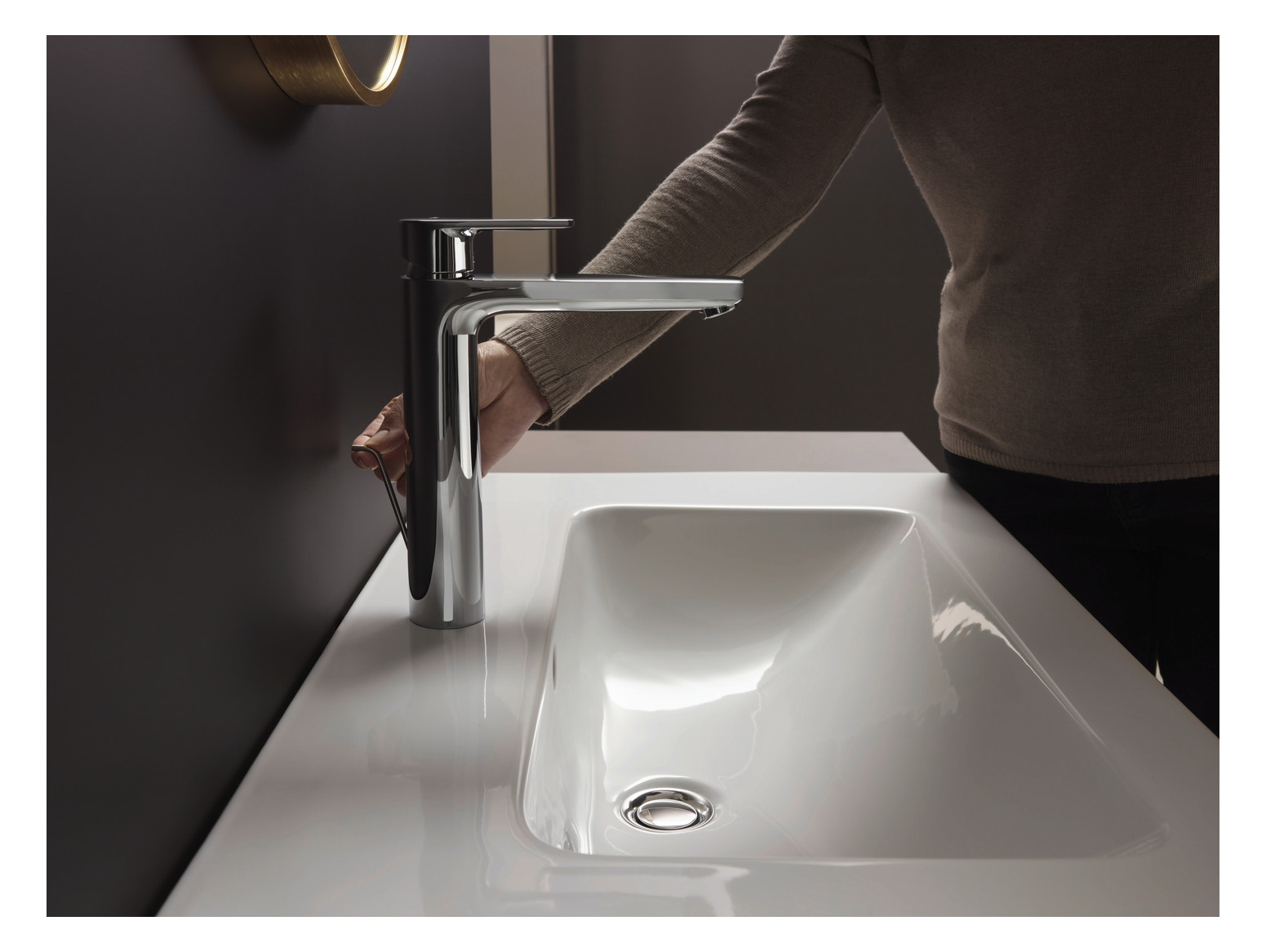 hansgrohe Waschtisch-Einhebelmischer 190 Vernis Blend mit Zugstangen-Ablaufgarnitur, chrom