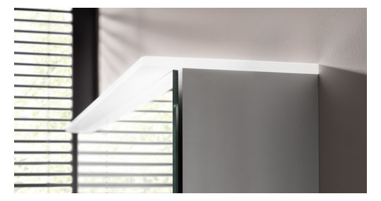 EMCO Aufputz-Lichtspiegelschrank pure 2 Design 800x711mm, LED, mit Lichtsegel, 2-türig, Aluminium