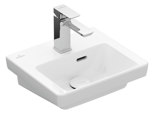 V&B Handwaschbecken Subway 3.0 37x30,5cm, eckig, mit Hahnloch/ohne Überlauf, weiß