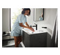 hansgrohe Waschtisch-Einhebelmischer 100 Finoris mit Push-Open-Ablaufgarnitur, mattschwarz
