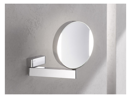 EMCO LED-Rasier-/Kosmetikspiegel prime d= 202,4mm, 1-armig, Vergrößerung 3-/7-fach, Direktanschluss, chrom