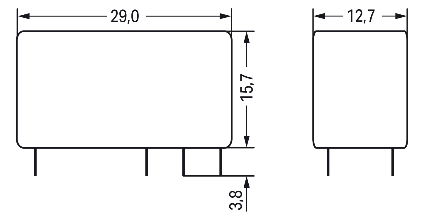 Schaltrelais Serie 788 2W IP40 LP 12,7x15,7x29mm