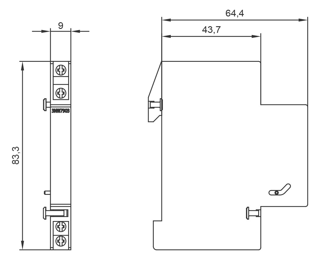 Hilfsschalter 1S 1Ö Leitungsschutzschalt 5A 230V 0,5TE