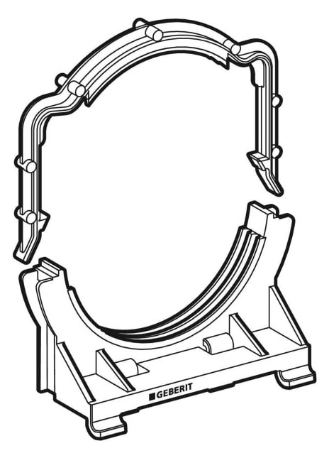GE Rohrschelle für WC-Anschlussbogen Duofix Element, tiefenverstellbar