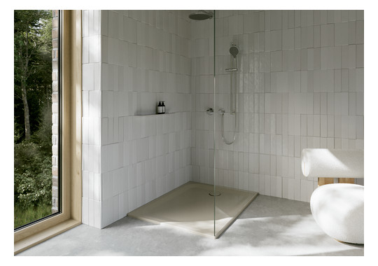 Duschwanne BetteUltra 1260 120x90x3,5cm, Glasur, Mini-Wannenträger, beige