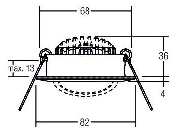 LED-Einbaustrahler 6W 3000K 630lm Konv ws glz 1LED Alu IP20 RF:hochglänzend
