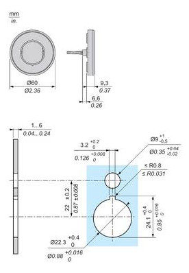 Bezeichnungsschild ge rnd NOT-AUS Ø60mm englisch Bez.Schild