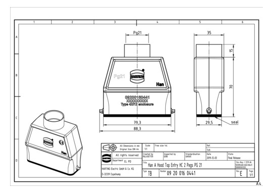 HART Tüllengehäuse           09200160441 