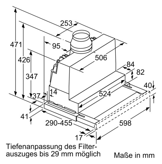 Dunstabzugshaube Flschirm 600mm si A LED 68dB 728cbm/h Ø120-150mm 4st Abl/Uml