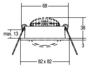 LED-Einbaustrahler 7W 2700K 740lm Konv ti mt 1LED Alu IP20 RF:hochglänzend