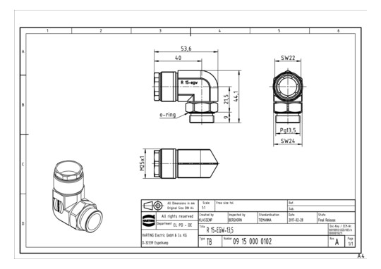 HART Einschraubgehäuse R15   09150000102 