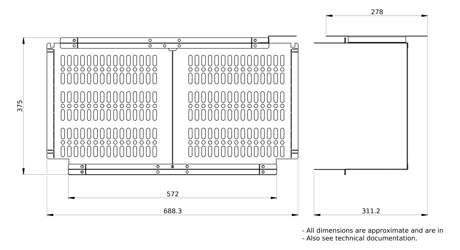 Trennwand Schrank ST 650mm 3HE 600mm RAL9003