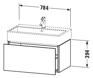 Duravit Waschtisch-Unterschrank L-Cube 78,4x 45,9 cm, graphit matt, 1 Auszug, wandhängend