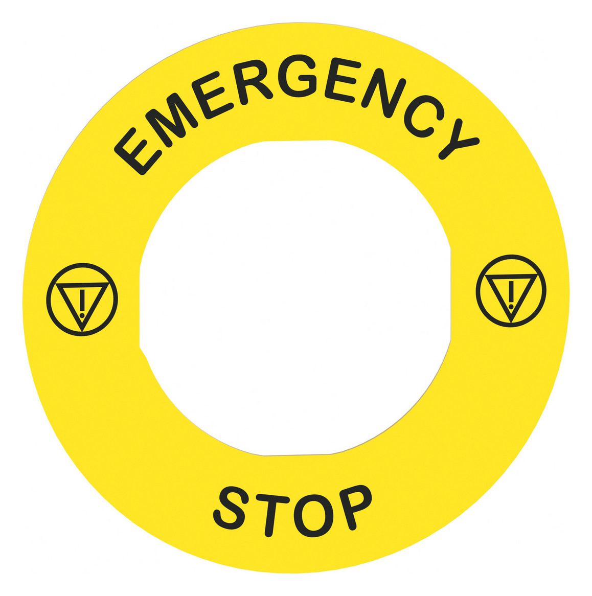 Bezeichnungsschild ge rnd NOT-AUS Ø60mm englisch Bez.Schild Symbol E-Stop