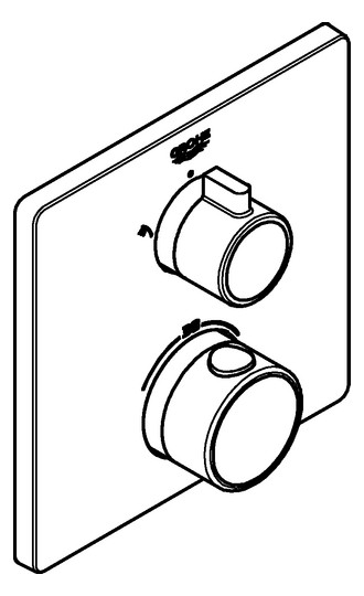 GROHE Fertigmontageset Grohtherm UP-Brause-Thermostat, mit integrierter 2-Wege-Umstellung, eckig, chrom