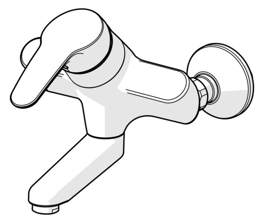 HANSA Waschtisch-Wand-Einhebelmischer HANSAMIX S-Anschlüsse, absperrbar, Ausladung 171 mm, chrom
