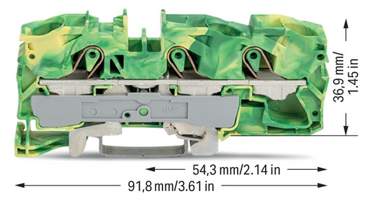 Schutzleiter-Reihenklemme Serie 2016 0,5-25qmm gn/ge 1Etage APL_erf.
