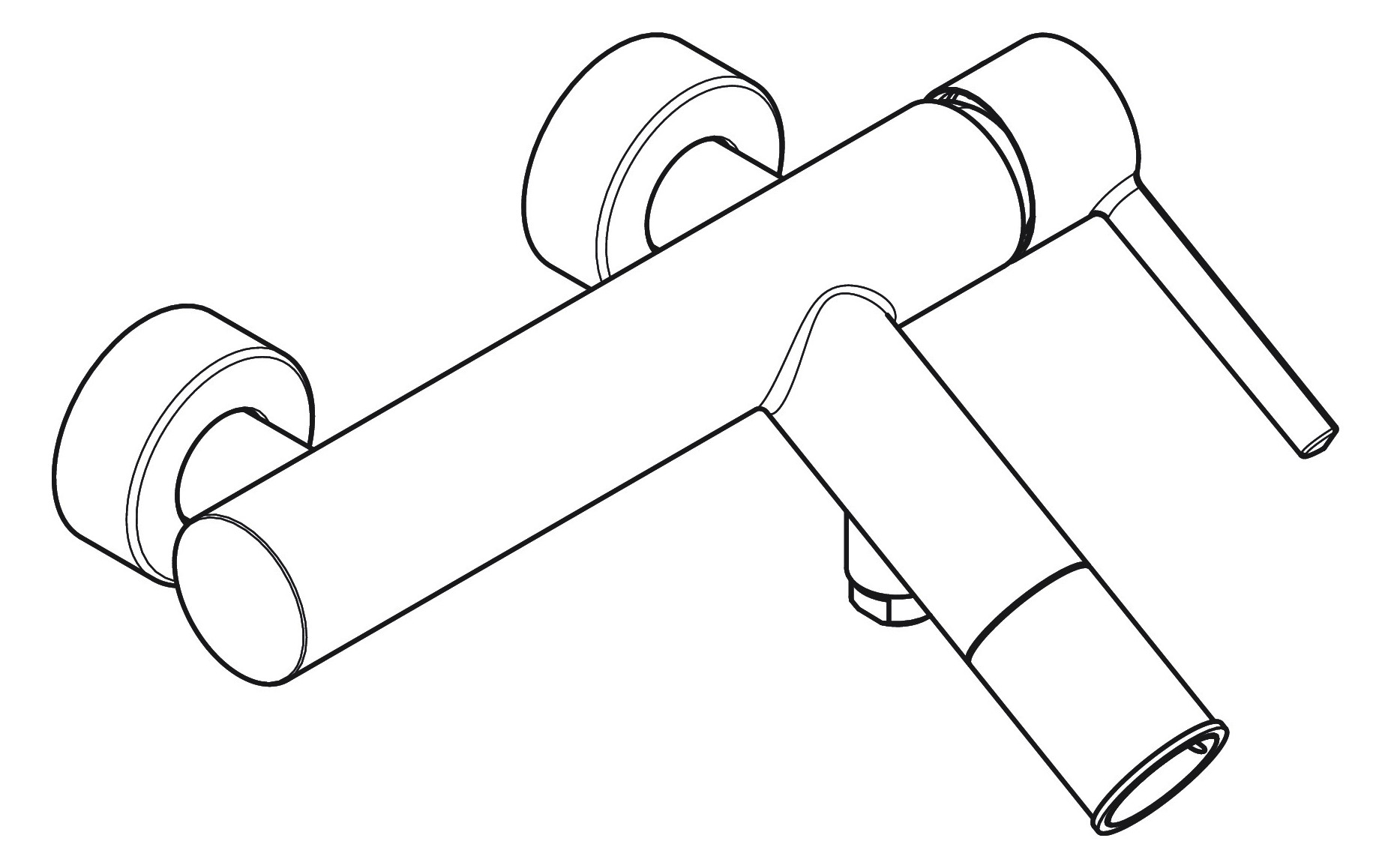 hansgrohe Wannen-Einhebelmischer Axor Starck AP, Ausladung 200mm, mit Hebelgriff, brushed red gold