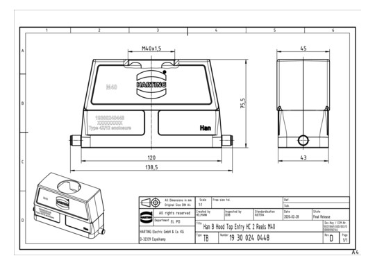 HART Tüllengehäuse M40       19300240448 
