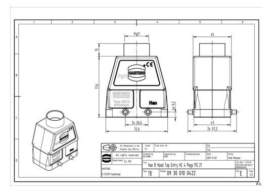 HART Tüllengehäuse           09300100422 