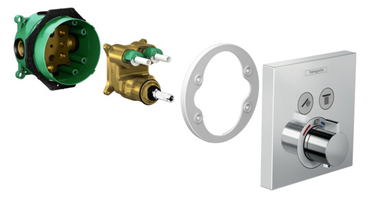 hansgrohe Fertigmontageset ShowerSelect UP-Thermostat, 2 Verbraucher, chrom