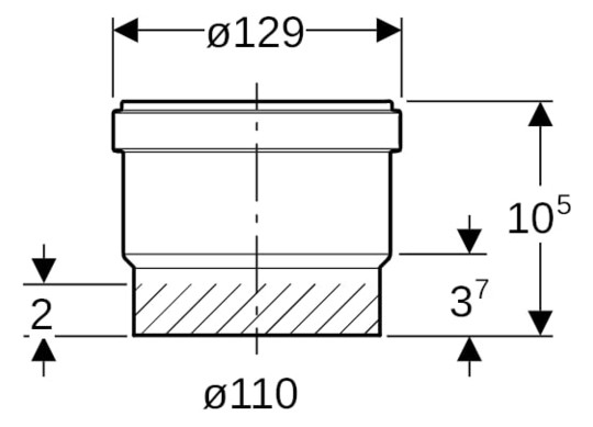 Geberit Steckmuffe PE DN 100, mit Lippendichtung, PE-HD