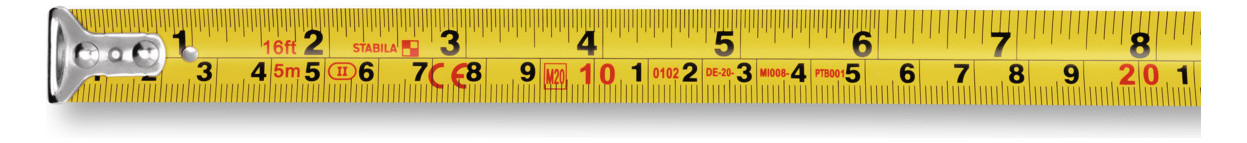 Bild Taschenbandmaß BM 100 5 m (16') cm/inch-Skala - STABILA-4