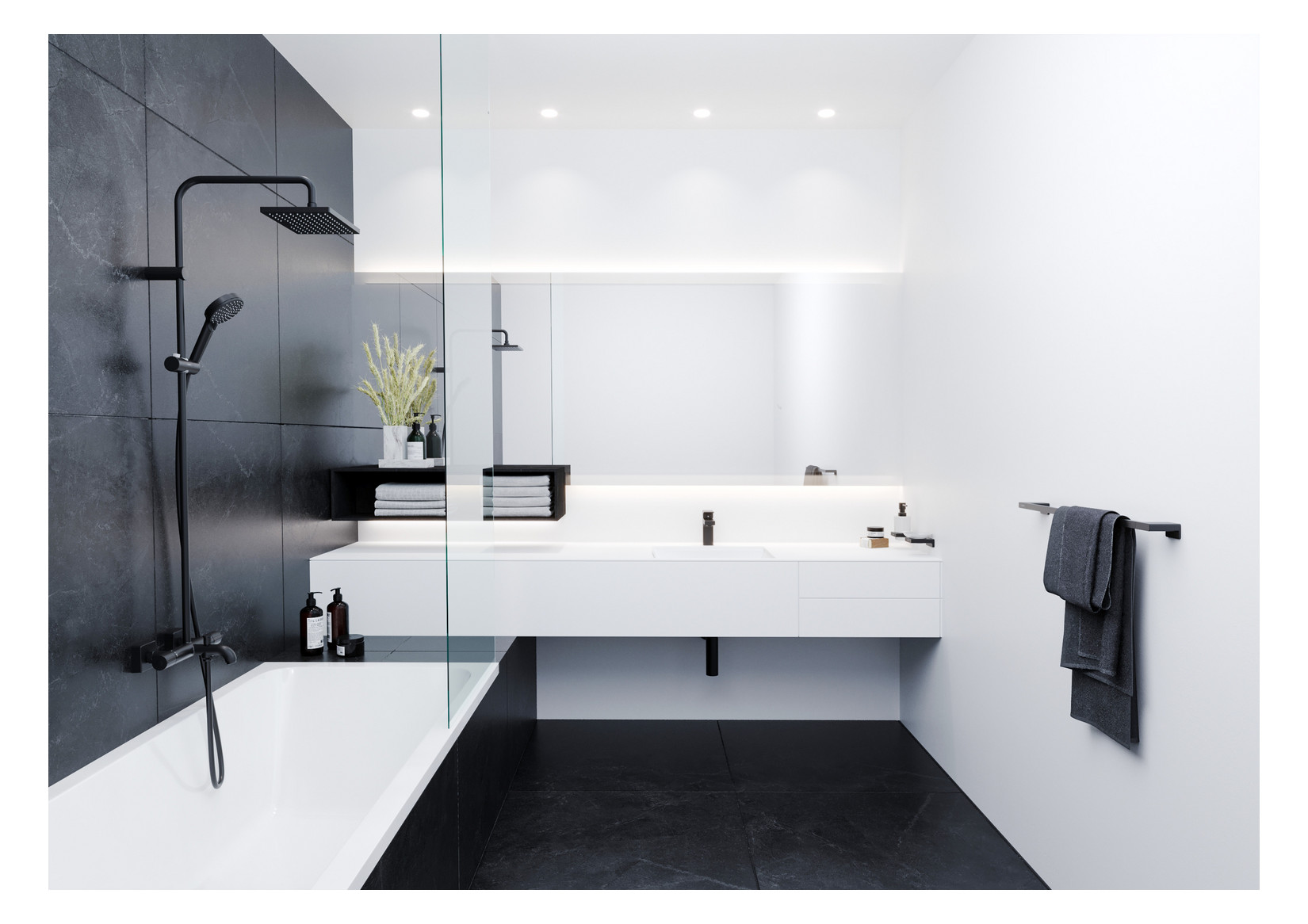 hansgrohe Waschtisch-Einhebelmischer 100 Vernis Shape mit Zugstangen-Ablaufgarnitur, mattschwarz