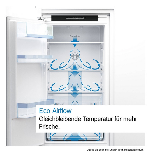 Kühlschrank EB E 204l N1225mm integr ws Schlepp 101kwh B541mm H1221mm