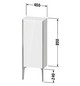 Duravit Halbhochschrank XViu 40x24x89cm, schwarz matt, Tür rechts, Eiche terra