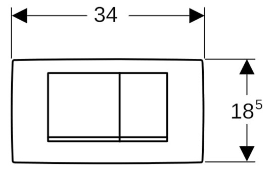 Geberit Betätigungsplatte Twinline 30 Platte/Drücker weiß, Streifen hochglanz verchromt, für 2-Mengen-Spülung