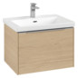 V&B Waschtisch-Unterschrank Subway 3.0 62,2x42,9x47,8cm, ohne LED/Griff Aluminium glänzend, nordic oak