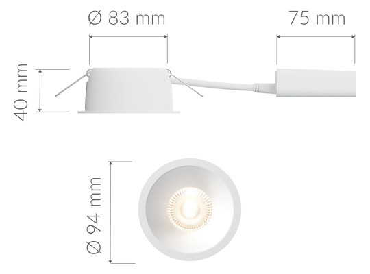 PLEJD Einbaustra. Tief m.Dimmer DWN-02-W 