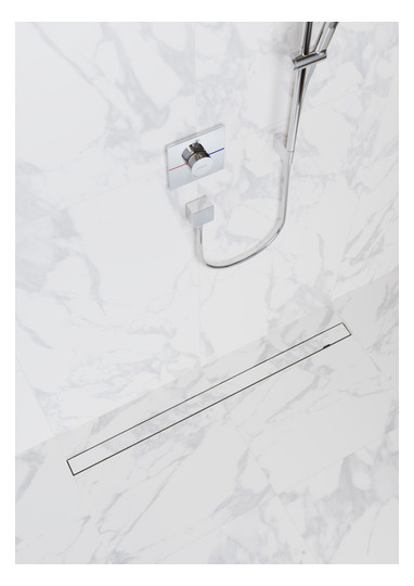 hansgrohe RainDrain Rock Duschrinne 700 mm, Fertigset, kürzbar und befliesbar