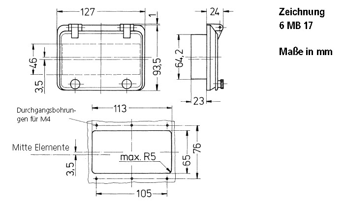 Sichtfenster 94x127x24mm