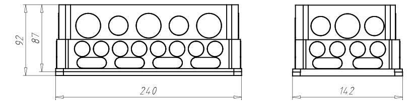 Verbindungsdose UP 240x142x87mm Kst IP2X rechteck
