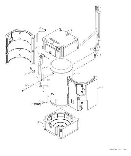 BOSCH Luft-Wasser-Wärmepumpe Compress 7000i CS7000iAW 13 IRM-T, 11 kW, 190 l Speicher