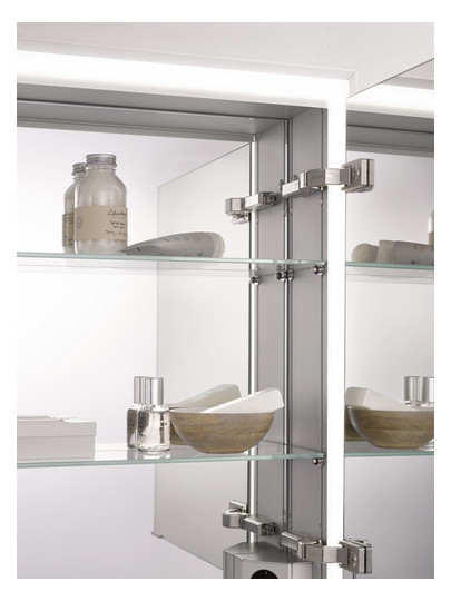 EMCO Aufputz-Lichtspiegelschrank prime 1200x700mm, mit Lichtpaket, 2-türig, aluminium/spiegel